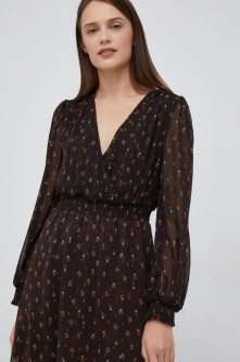 Pepe Jeans rochie culoarea maro, mini, evazati