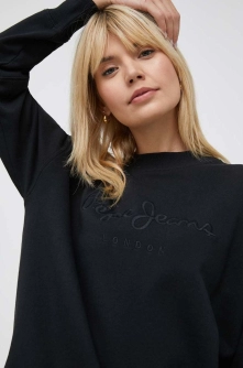 Pepe Jeans rochie din bumbac Lexie culoarea negru, mini, oversize