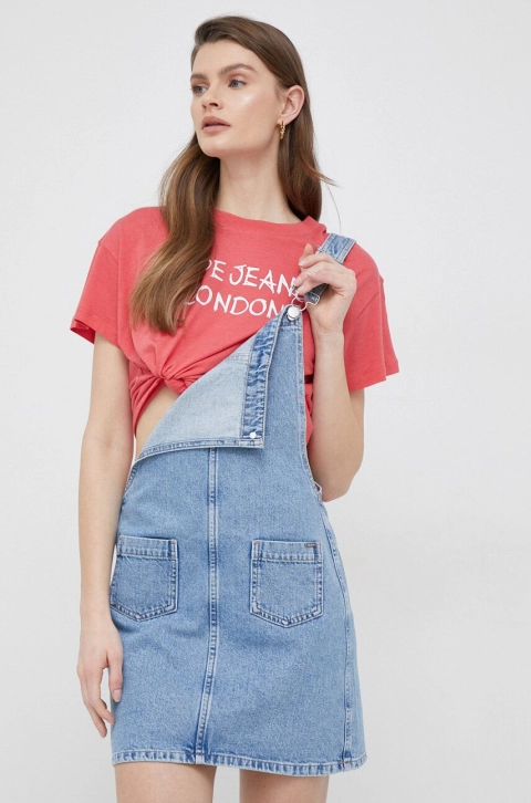 Pepe Jeans rochie jeans Vesta mini, drept
