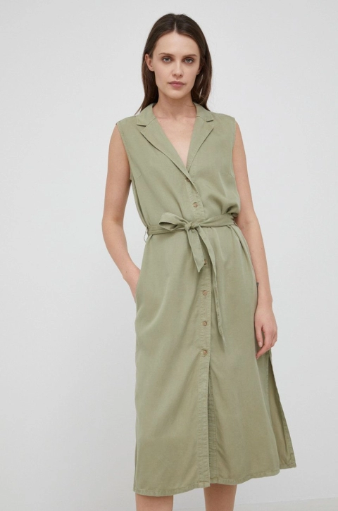 Pepe Jeans rochie Maggie culoarea verde, mini, drept