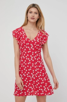 Pepe Jeans rochie Mila culoarea rosu, mini, evazati