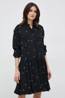 Pepe Jeans rochie Paola culoarea negru, mini, evazati