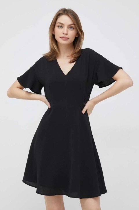 Pepe Jeans rochie Pat culoarea negru, mini, evazati