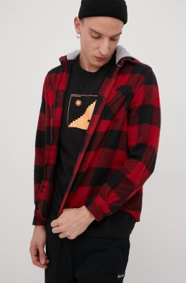 Primitive camasa din bumbac Cut N Sew barbati, culoarea rosu,