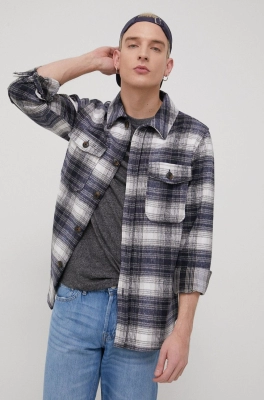Produkt by Jack & Jones camasa barbati, culoarea albastru marin, cu guler clasic, regular