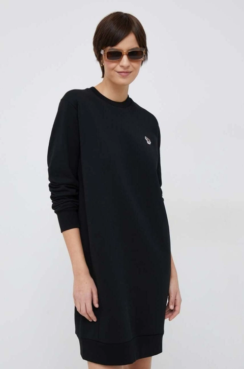 PS Paul Smith rochie din bumbac Culoarea negru, mini, drept