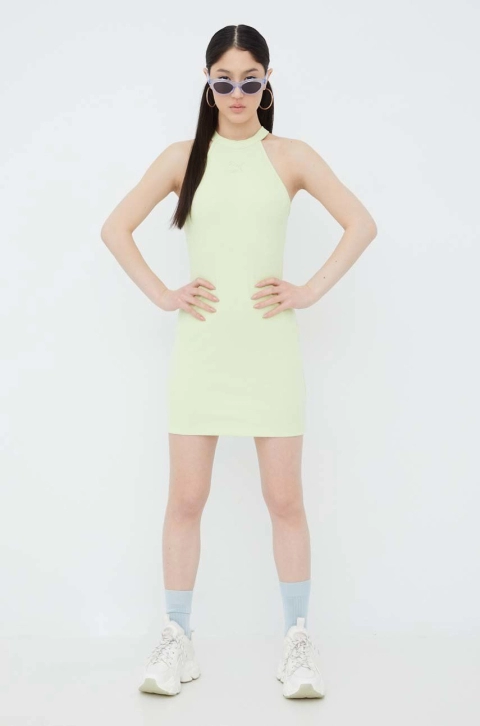 Puma rochie 533453 culoarea verde, mini, mulata