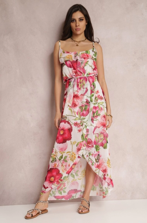 Rochie Albă cu fucsia