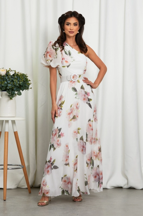Rochie Colorful Alb Floral