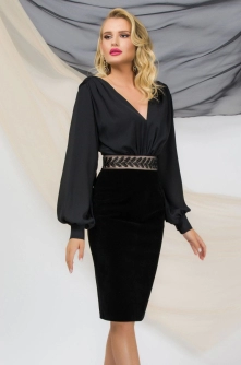 Rochie de ocazie Pretty Girl eleganta cu fusta din catifea