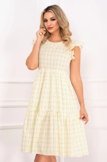 Rochie de vara InPuff in clos lejera cu volanase la maneci si lamaite