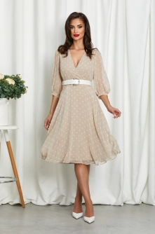 Rochie Dottie Crem Cu Buline