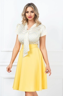 Rochie eleganta InPuff de zi in clos cu imprimeu