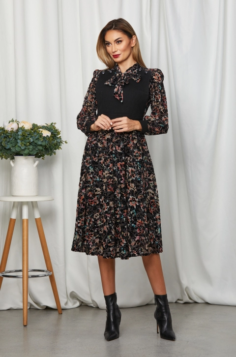 Rochie Fabia Negru Floral