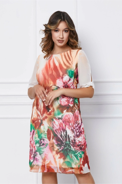 Rochie Fiona maro cu imprimeu floral