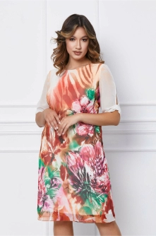 Rochie Fiona maro cu imprimeu floral