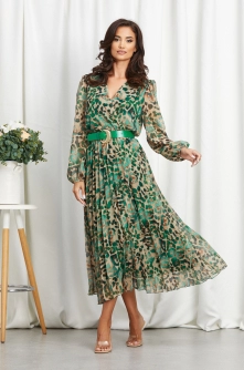 Rochie Ingrid Verde Animal Print