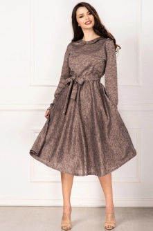 Rochie Mady de zi coffee din jerse in clos