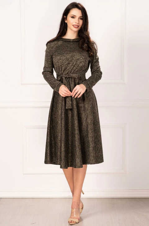 Rochie Mady de zi kaki din jerse in clos