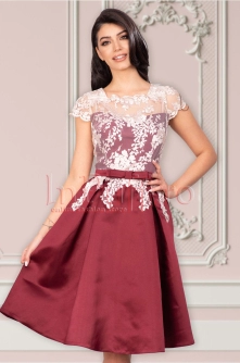 Rochie MBG de ocazie in clos din tafta si tul brodat
