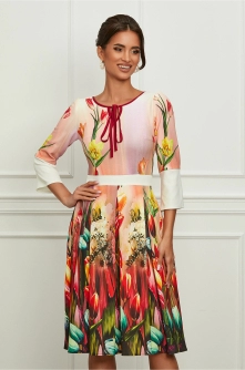 Rochie Moze roz piersca cu imprimeuri florale