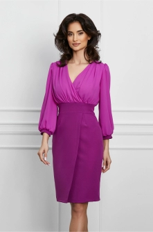 Rochie Moze violet cu decolteu petrecut