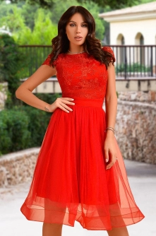 Rochie rosie baby-doll Atmosphere