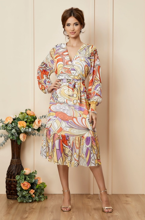 Rochie Soraya Galben Multi