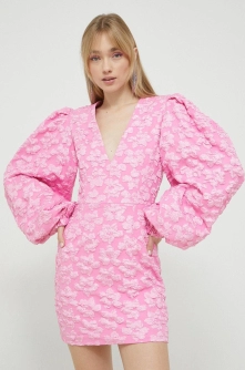 Rotate rochie culoarea roz, mini, drept