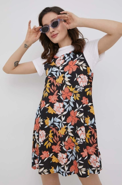 Roxy rochie culoarea negru, mini, evazati