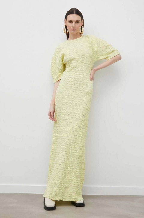 Résumé rochie culoarea turcoaz, maxi, drept