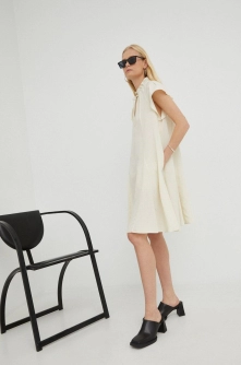 Samsoe Samsoe rochie culoarea bej, mini, oversize