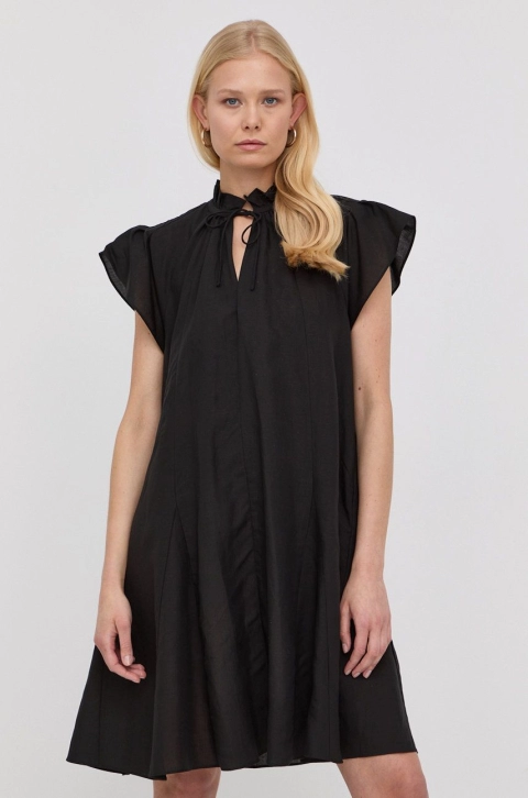 Samsoe Samsoe rochie culoarea negru, mini, oversize