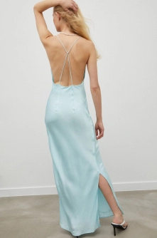 Samsoe Samsoe rochie culoarea turcoaz, maxi, mulata