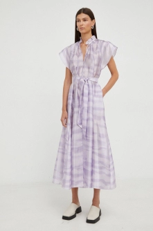 Samsoe Samsoe rochie culoarea violet, maxi, evazati