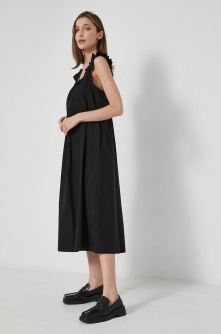 Samsoe Samsoe Rochie din bumbac culoarea negru, midi, oversize