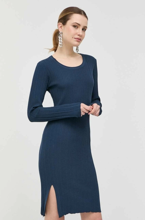 Silvian Heach rochie culoarea albastru marin, mini, mulata
