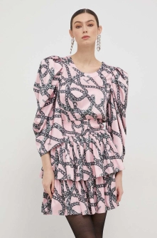 Silvian Heach rochie culoarea roz, mini, evazati