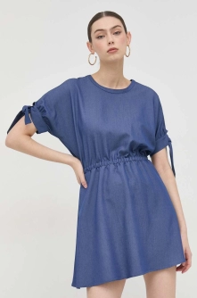 Silvian Heach rochie culoarea turcoaz, mini, evazati