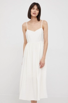 Sisley rochie culoarea bej, midi, drept