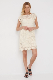 Sisley rochie culoarea bej, mini, drept