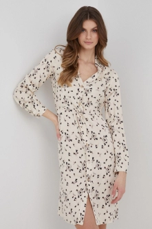 Sisley rochie culoarea bej, mini, evazati