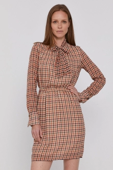 Sisley Rochie culoarea bej, mini, model drept