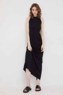 Sisley rochie culoarea negru, maxi, mulata
