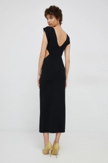 Sisley rochie culoarea negru, maxi, mulata