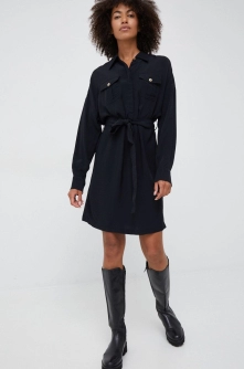 Sisley rochie culoarea negru, mini, drept