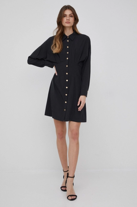 Sisley rochie culoarea negru, mini, evazati