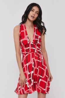 Sisley Rochie culoarea rosu, mini, evazata