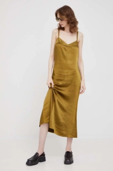 Sisley rochie culoarea verde, midi, drept