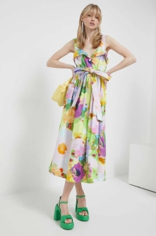 Stine Goya rochie din bumbac midi, evazati